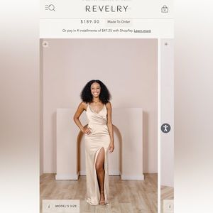 Reverly Rava Satin Dress Gold Champagne